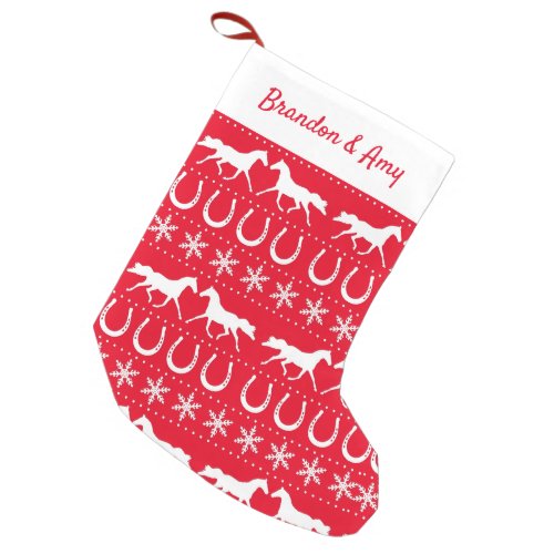 Horse Lover Ugly Christmas Jumper Red Small Christmas Stocking