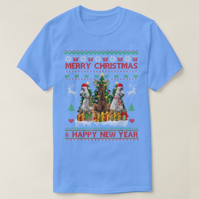 Horse Lover Ugly Sweater Merry Christmas Happy New (Design Front)