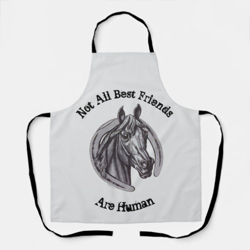 Horse Lover Vintage Sketch Best Animal Friendship Apron