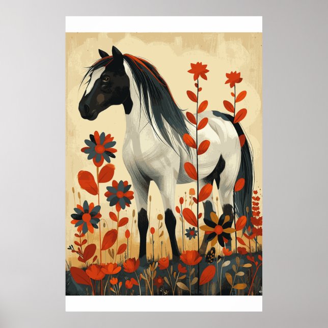 Horse Lover Watercolor Art Poster (Front)