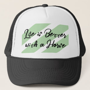 Horse lover white green trucker hat