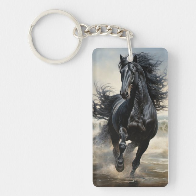 Horse Lovers, Black Stallion Keychain (Front)