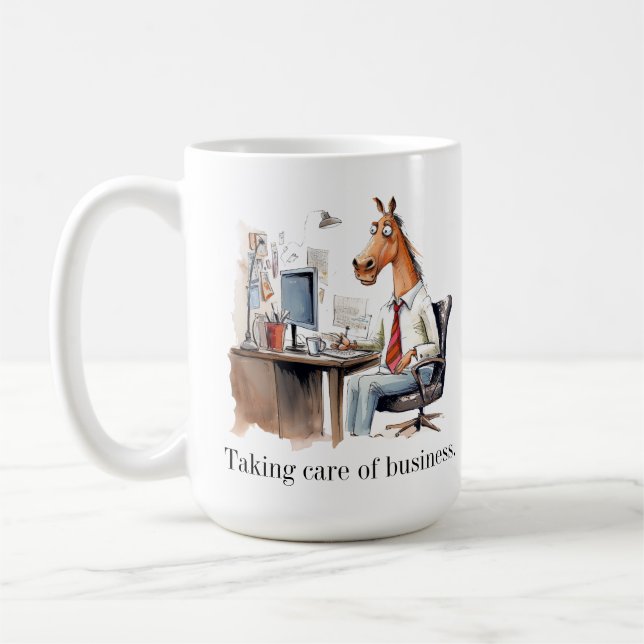 Horse lovers business mug. coffee mug (Left)