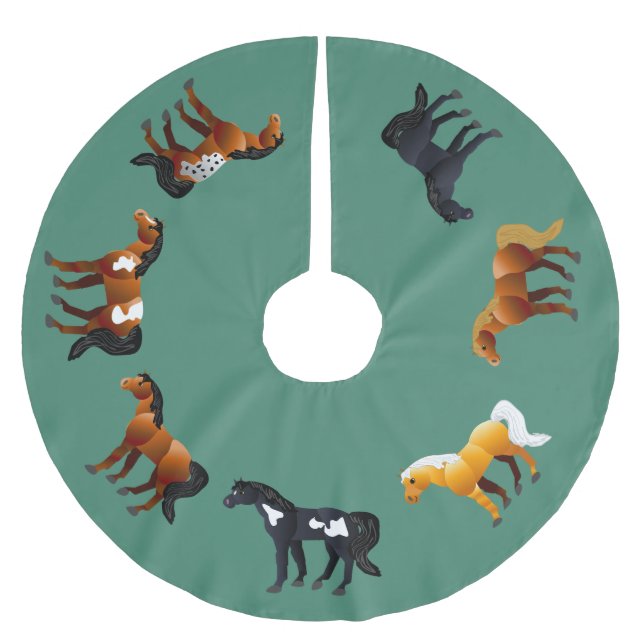 Horse Lover's Christmas Tree Skirt (Front)
