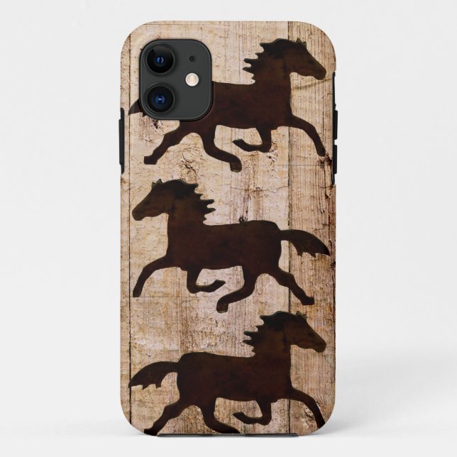 Horse Lovers Cowboy Rustic Wood iPhone 5 Case (Back)