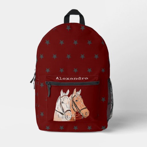 Horse Lovers Custom Printed Backpack