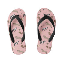 Horse Lover's Equestrian Pattern Kid's Flip Flops Horse Lover's Equestrian Pattern Kid's Flip Flops