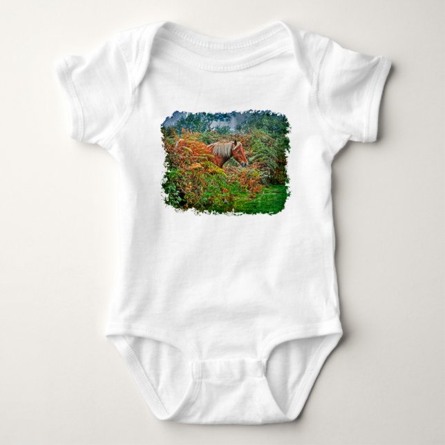 Horse-lover's Equine Animal-lover's Gift Baby Bodysuit (Front)