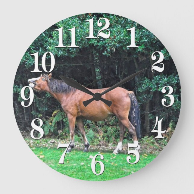 Horse-lover's Equine Animal-lover's Gift Large Clock (Front)