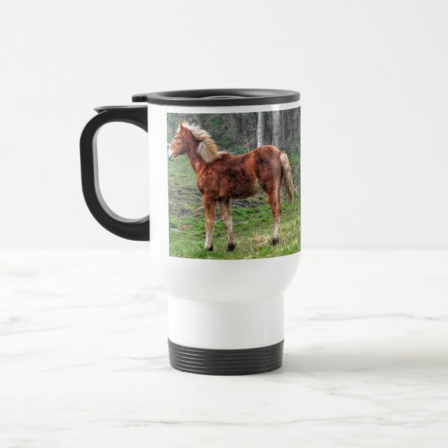 Horse-lover's Equine Animal-lover's Gift Travel Mug (Left)