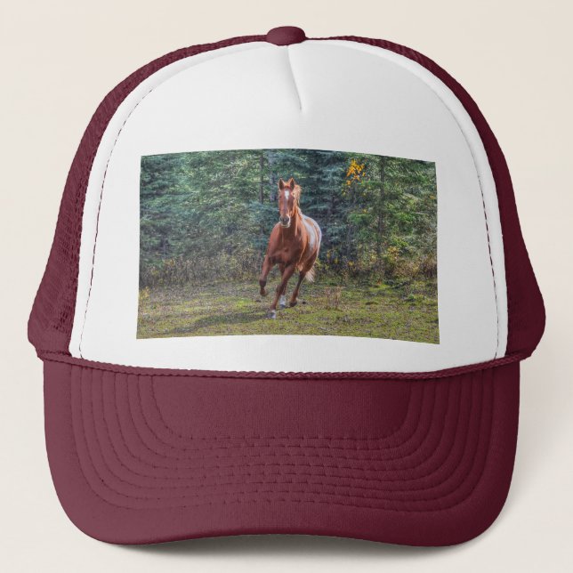 Horse-lovers Equine Ranch Horse Photo Trucker Hat (Front)