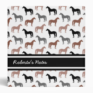 Horse Lover's Pattern 3 Ring Binder