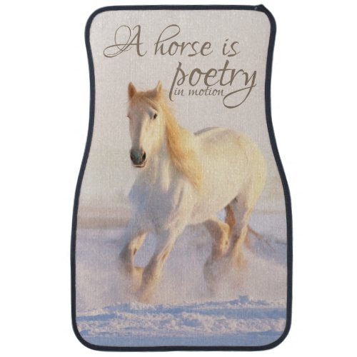 Horse Lovers Quote Poetry in Motion Winter Snow Car Mat