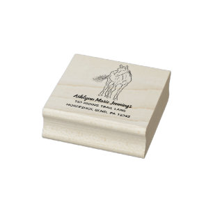 Horse Lovers Square Return Address Rubber Stamp