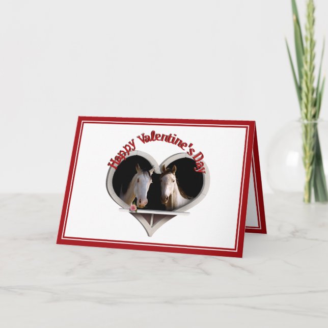 Horse Lovers Valentine Holiday Card (Front)