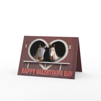 Horse Lovers Valentine Holiday Card