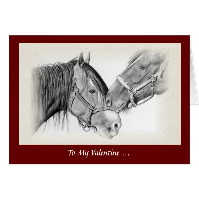 Horse Lovers Valentine, Horse Around, Pencil Card