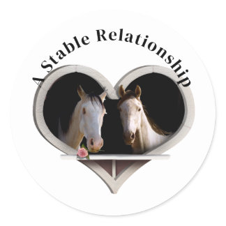 Horse Lovers Valentine's Day Classic Round Sticker