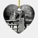 Horse Lovers Wedding Or Anniversary Heart Ceramic Ornament at Zazzle
