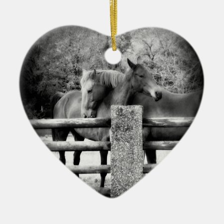 Horse Lovers Wedding Or Anniversary Heart Ceramic Ornament