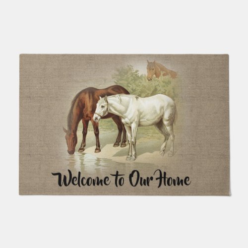 Horse Lovers Welcome  _ Country Farm and Pets Doormat