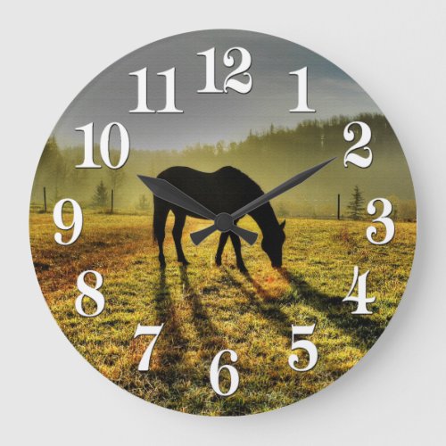 Horse_lovers Western Theme Horse Designer Gift Large Clock