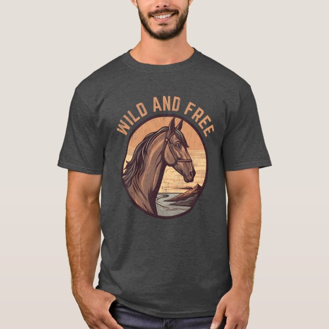 Horse Lovers Wild and Free boy T-Shirt (Front)