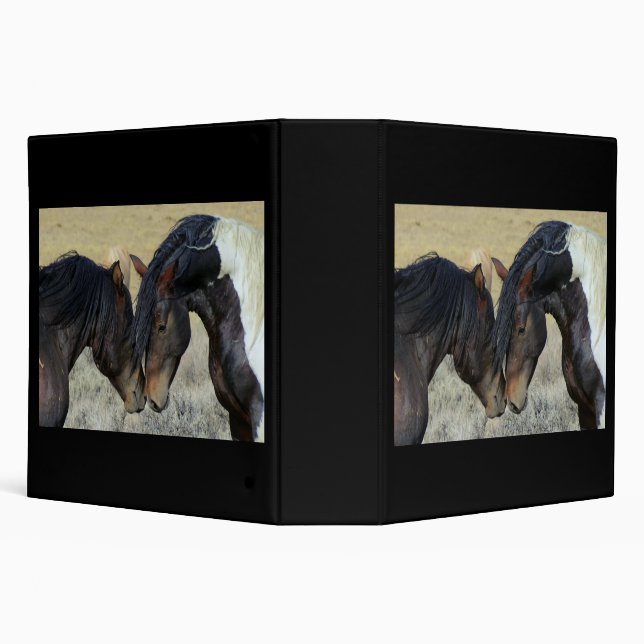 Horse Lovers Wild Mustangs  3 Ring Binder (Background)