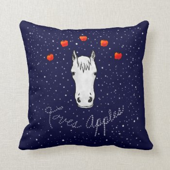 Horse Loves Apples Equine Therapy Throw Pillow by shotwellphoto at Zazzle