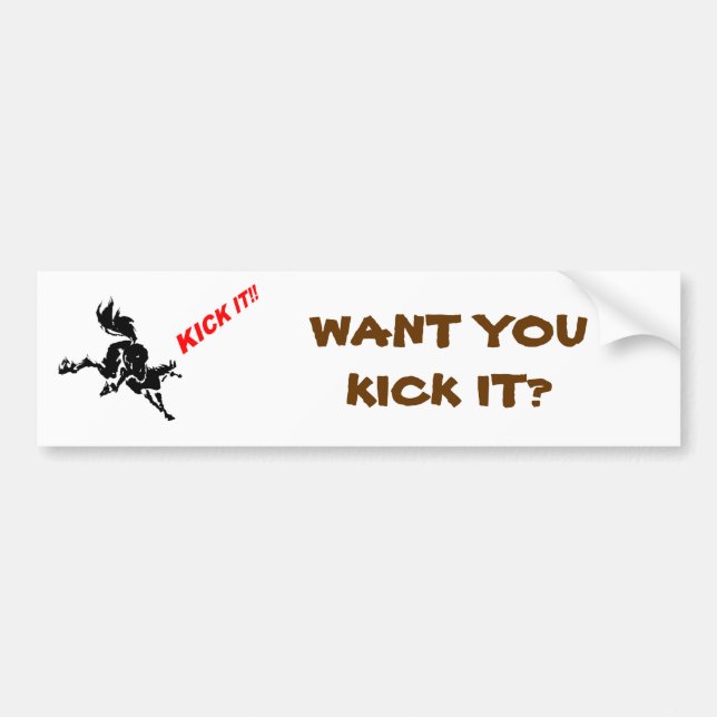 horse loves? to KICK IT! Bumper Sticker (Front)