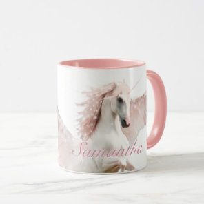 Horse Mad Girls Pink Pegasus Mug