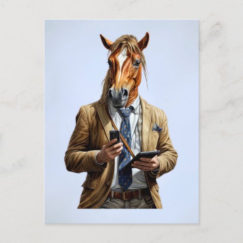 Horse Man Postcard