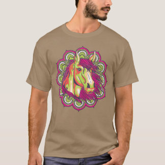 Horse Mandala Horses Lover Gift Girl retro T-Shirt