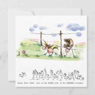 Horse map - greeting card for horse lovers