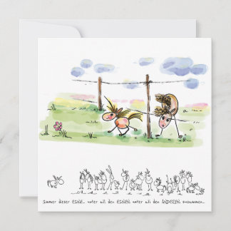 Horse map - greeting card for horse lovers