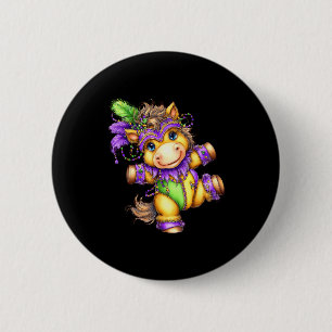 Horse Mardi Gras Nola Mask Beads Cute Kids Boys Gi Button