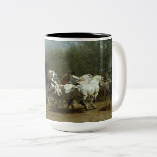 Horse Market by Rosa Bonheur Two_Tone Coffee Mug