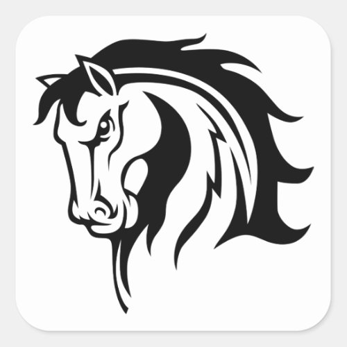 Horse Mascot Square Sticker