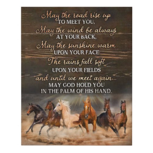 Horse May God Hold You Motivational Faux Canvas Print