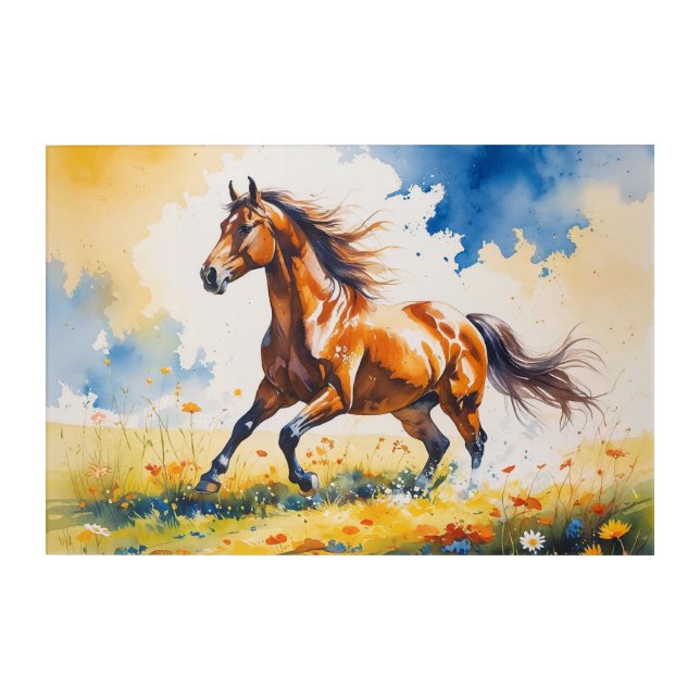 Horse Meadow Acrylic Art | Wall Art (Front)