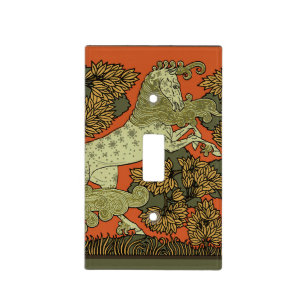 Horse Medieval Arts Crafts Art Nouveau Light Switch Cover