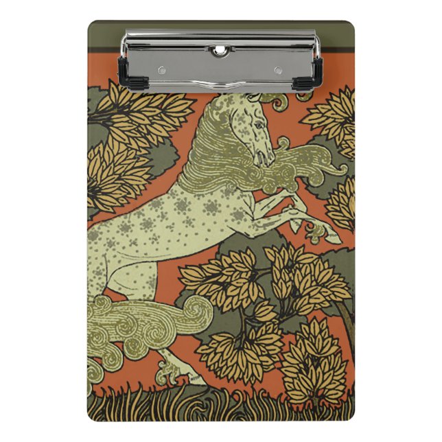 Horse Medieval Arts Crafts Art Nouveau  Mini Clipboard (Front)