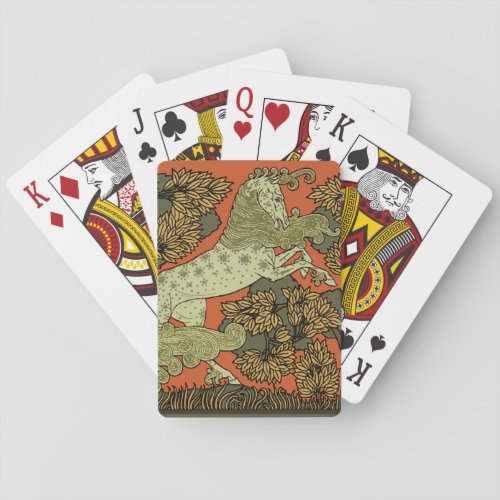 Horse Medieval Arts Crafts Art Nouveau  Poker Cards
