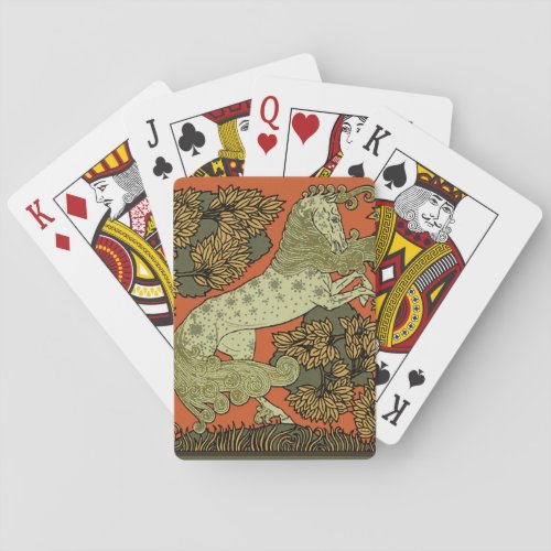 Horse Medieval Arts Crafts Art Nouveau  Poker Cards