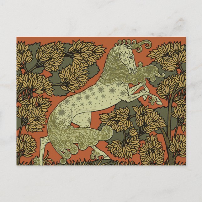 Horse Medieval Arts Crafts Art Nouveau  Postcard (Front)