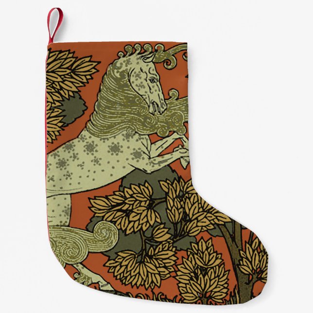 Horse Medieval Arts Crafts Art Nouveau  Small Christmas Stocking (Front)