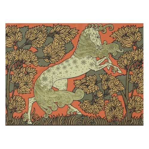 Horse Medieval Arts Crafts Art Nouveau  Tablecloth