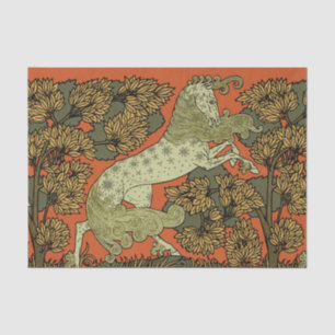 Horse Medieval Arts Crafts Art Nouveau Tissue Paper