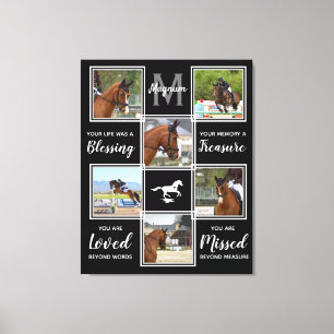 Horse Memorial Black 6 Photo Collage Canvas Print