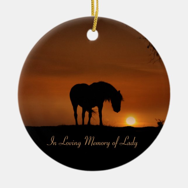 Horse Memorial Christmas Ornament Custom Name (Front)